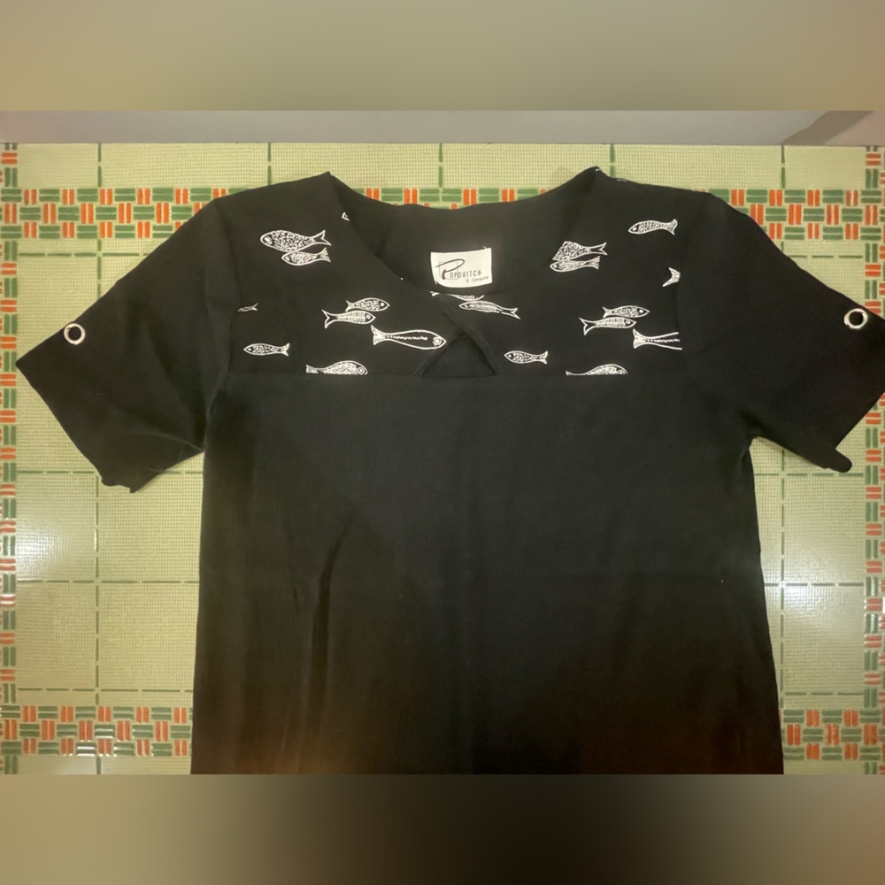 Vintage Popovitch & Co Shirt with Fish Pattern